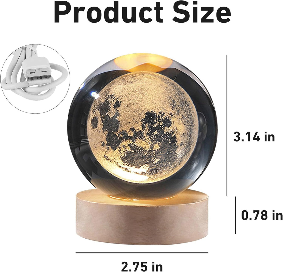 Premium Moon Night Lamp | 3D Lunar LED Lamp | Room Decor